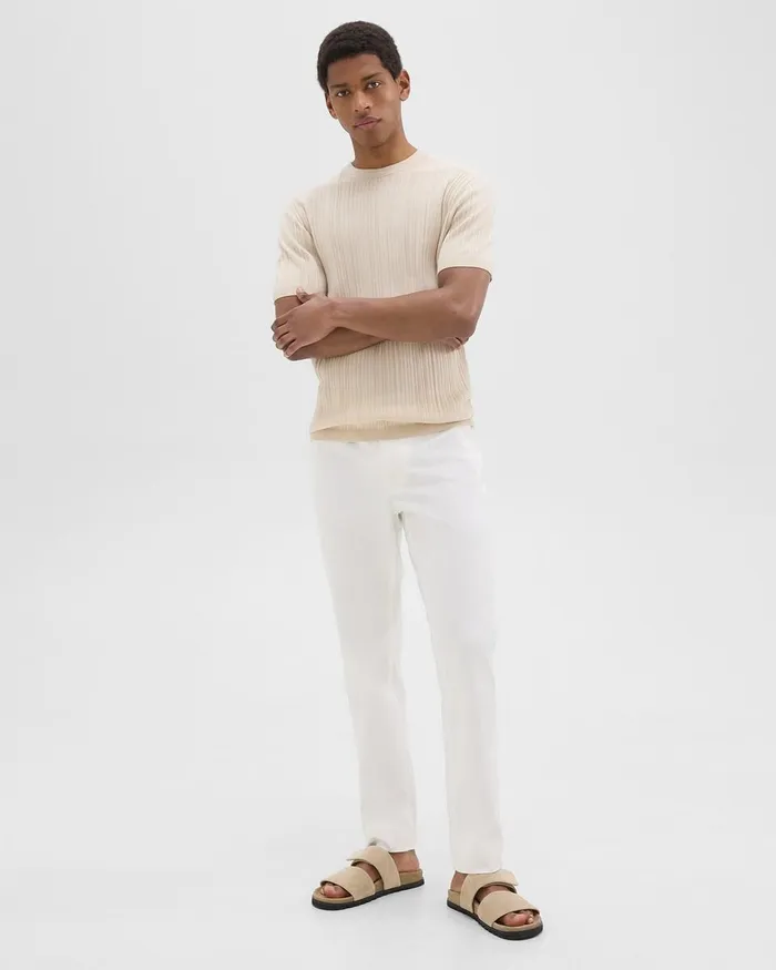 Men Sweaters Cardigans Theory Damian Tee In Cotton Sand
