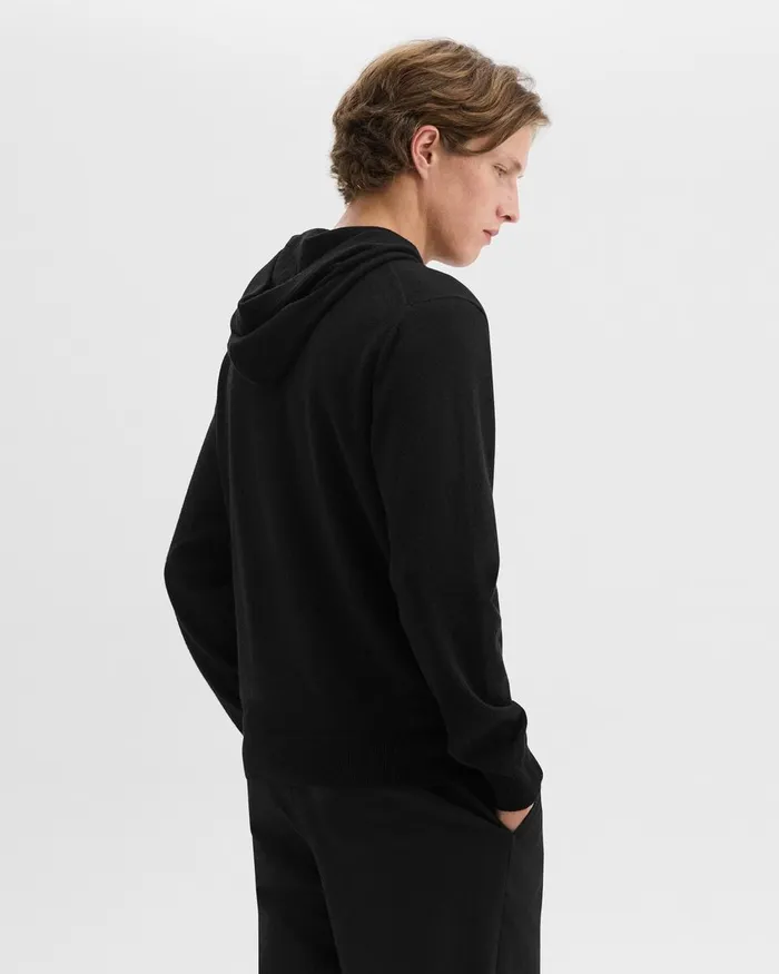Men Sweaters Cardigans Theory Hilles Hoodie In Cashmere Black