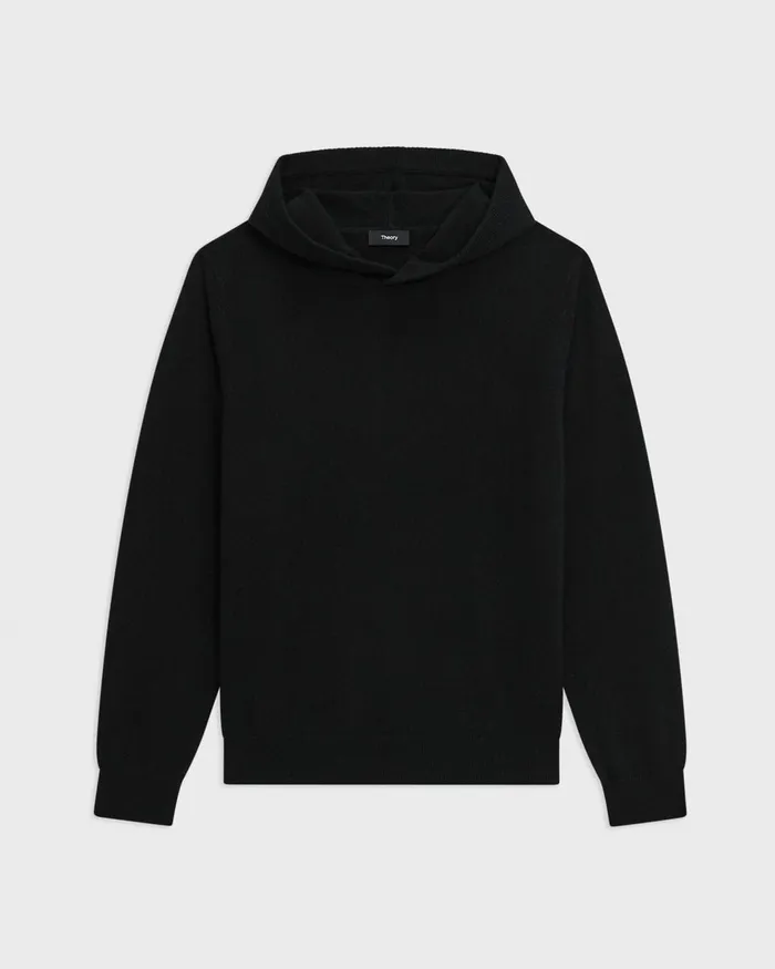 Men Sweaters Cardigans Theory Hilles Hoodie In Cashmere Black
