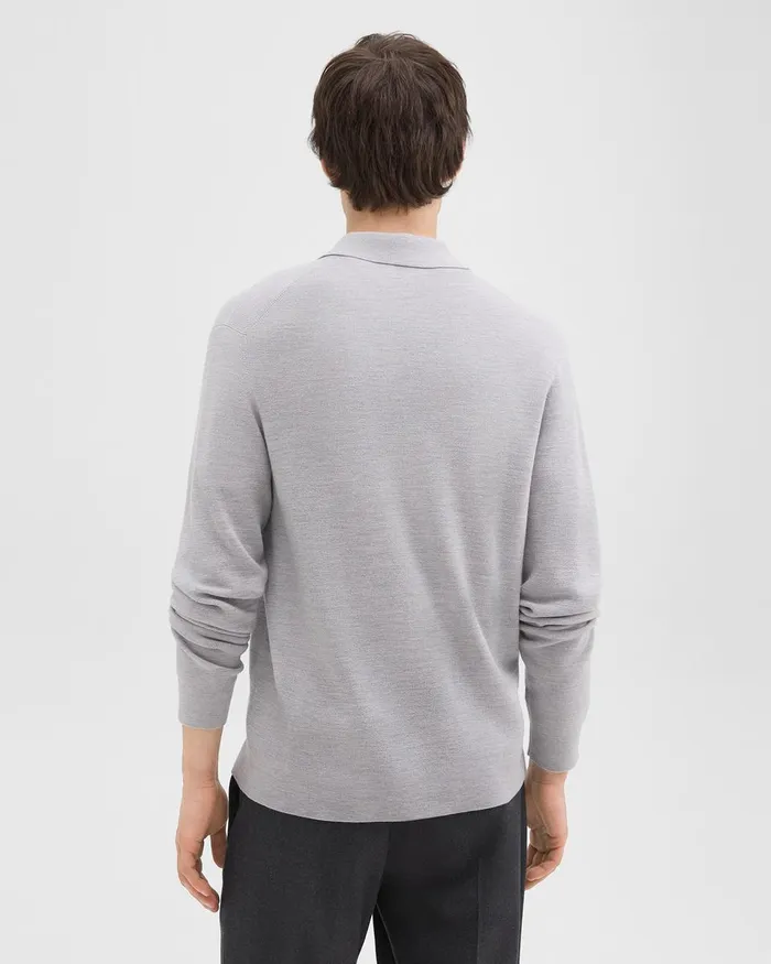 Men Sweaters Cardigans Theory Johnny Collar Sweater In Merino Wool Vapor Melange