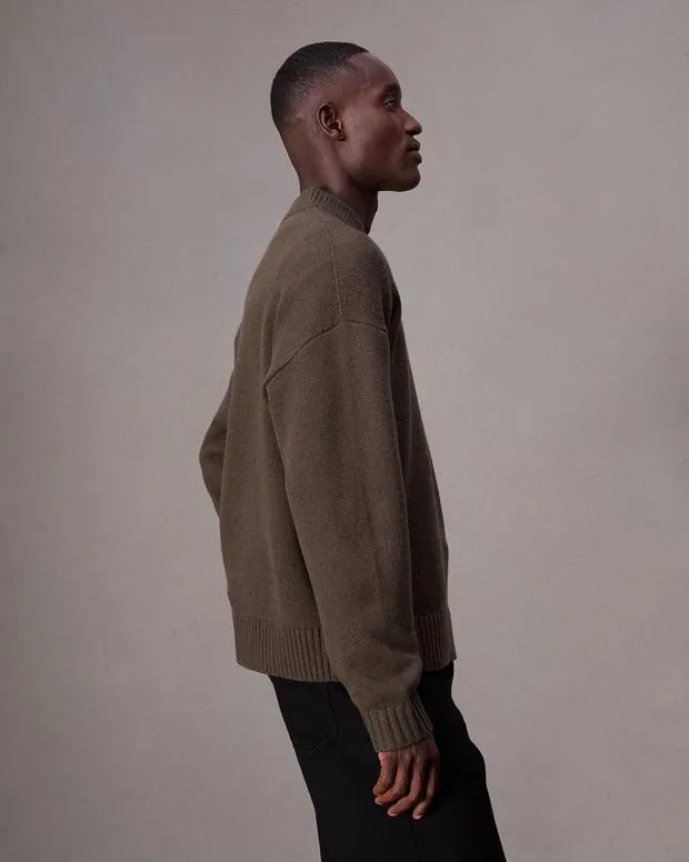 Men Sweaters Rag and Bone Clarkson HalfZip Sweater Slate Brown