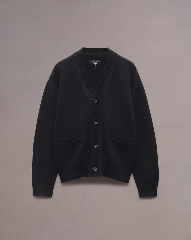 Men Sweaters Rag and Bone Clarkson Wool Cardigan Black