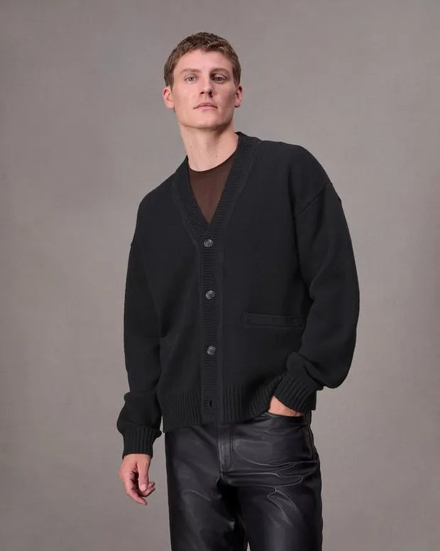 Men Sweaters Rag and Bone Clarkson Wool Cardigan Black