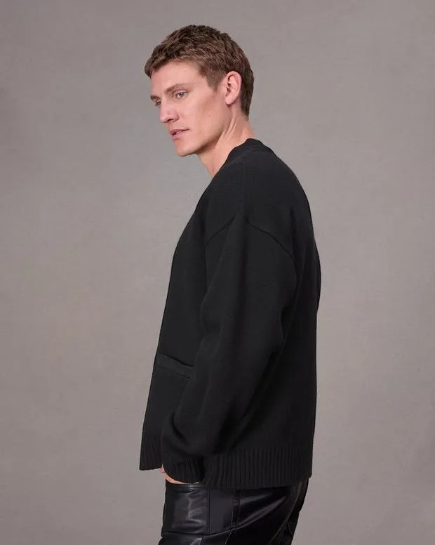 Men Sweaters Rag and Bone Clarkson Wool Cardigan Black