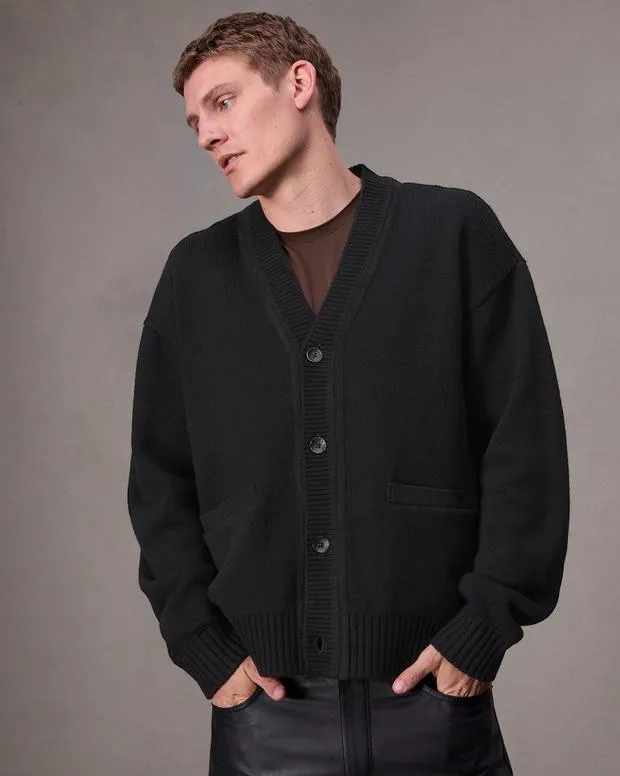 Men Sweaters Rag and Bone Clarkson Wool Cardigan Black