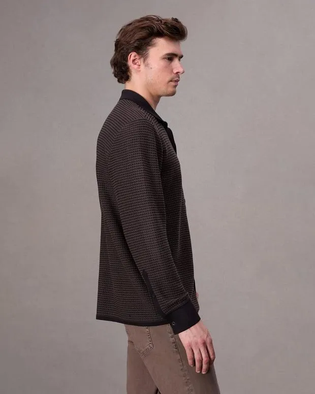 Men Sweaters Rag and Bone Hayes Button Up Shirt Slate Brown