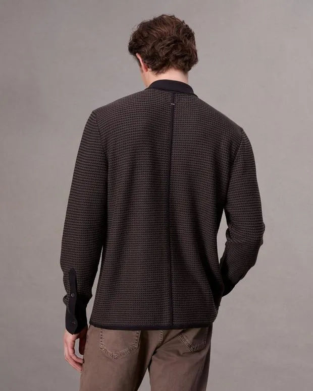 Men Sweaters Rag and Bone Hayes Button Up Shirt Slate Brown