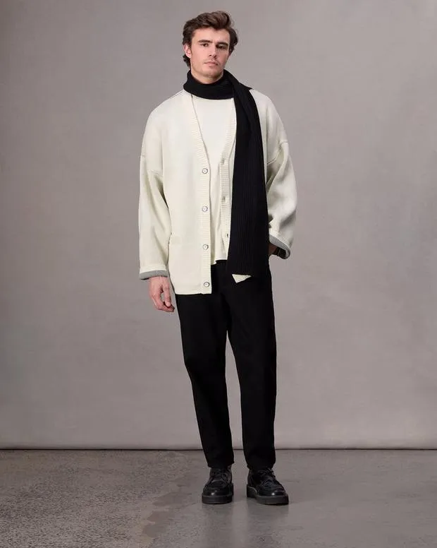 Men Sweaters Rag and Bone Keaton Cotton Cardigan Ivory