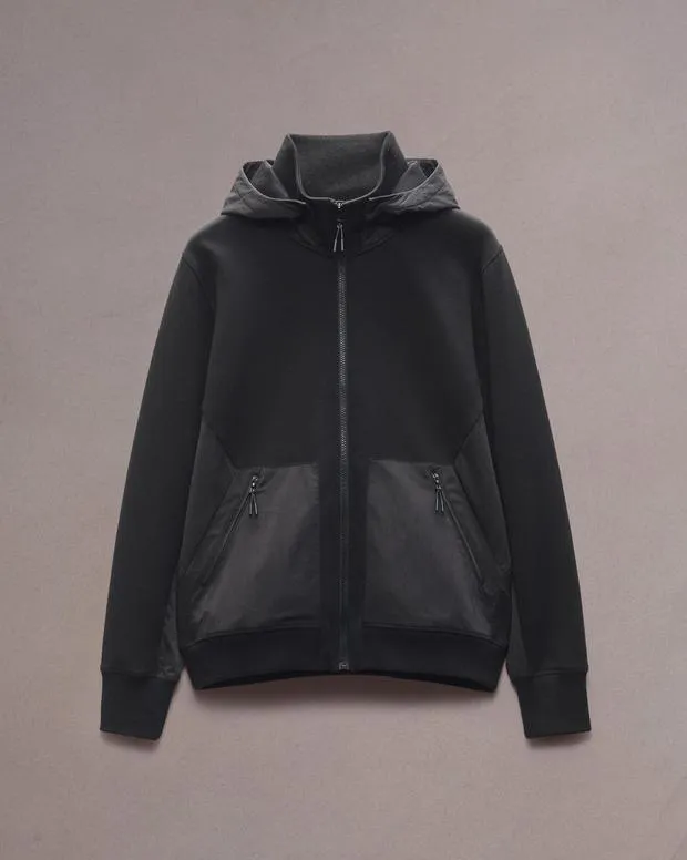 Men Sweatshirts Rag and Bone Pursuit Zip Hoodie Black