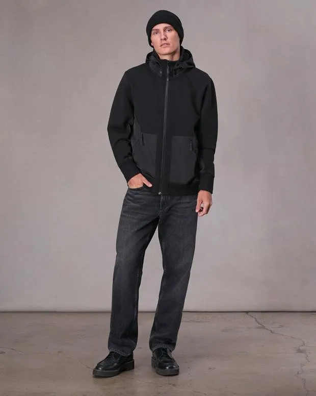 Men Sweatshirts Rag and Bone Pursuit Zip Hoodie Black
