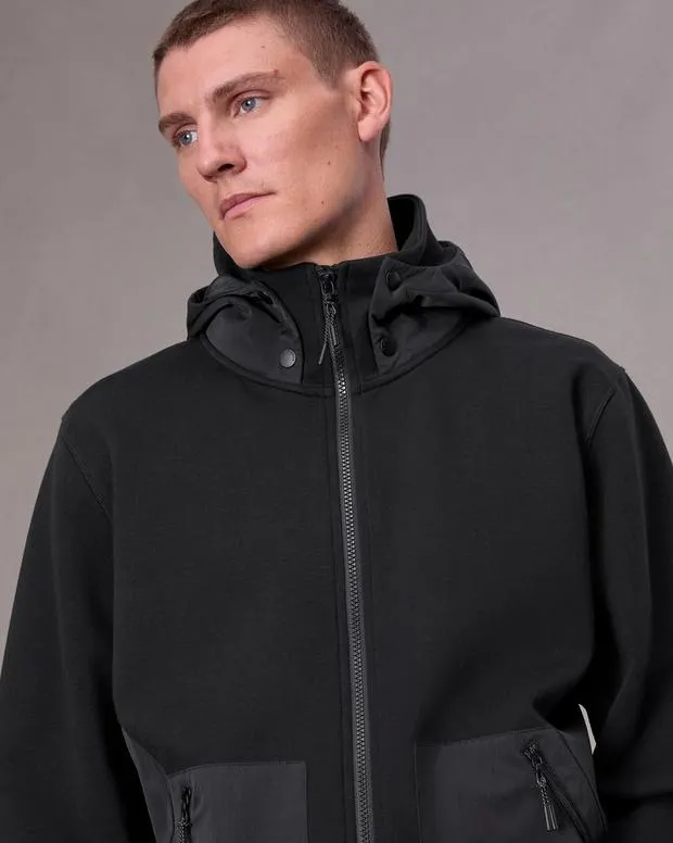 Men Sweatshirts Rag and Bone Pursuit Zip Hoodie Black