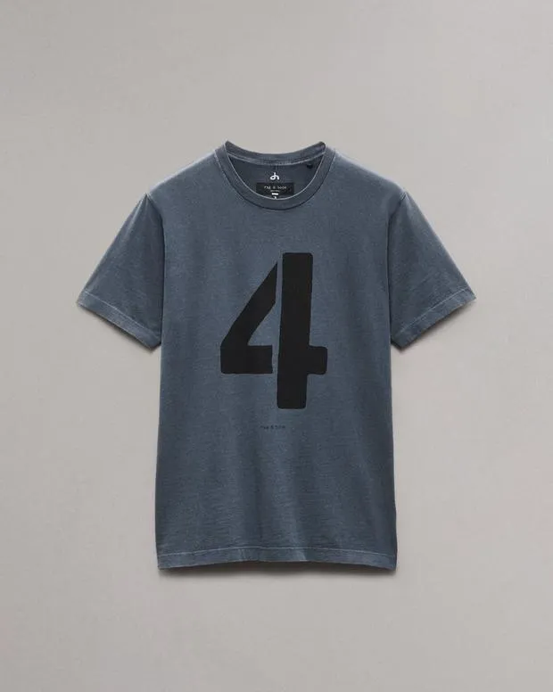 Men TShirts and Henleys Rag and Bone Rb Number 4 TShirt Washed Navy