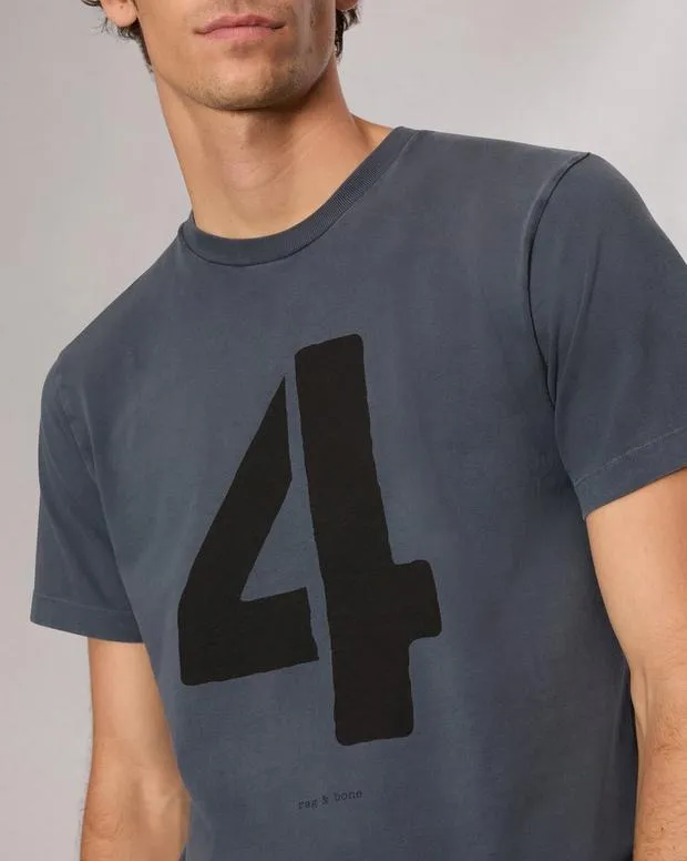 Men TShirts and Henleys Rag and Bone Rb Number 4 TShirt Washed Navy