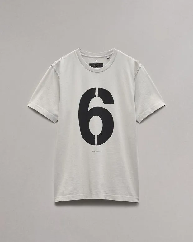 Men TShirts and Henleys Rag and Bone Rb Number 6 TShirt Washed Grey