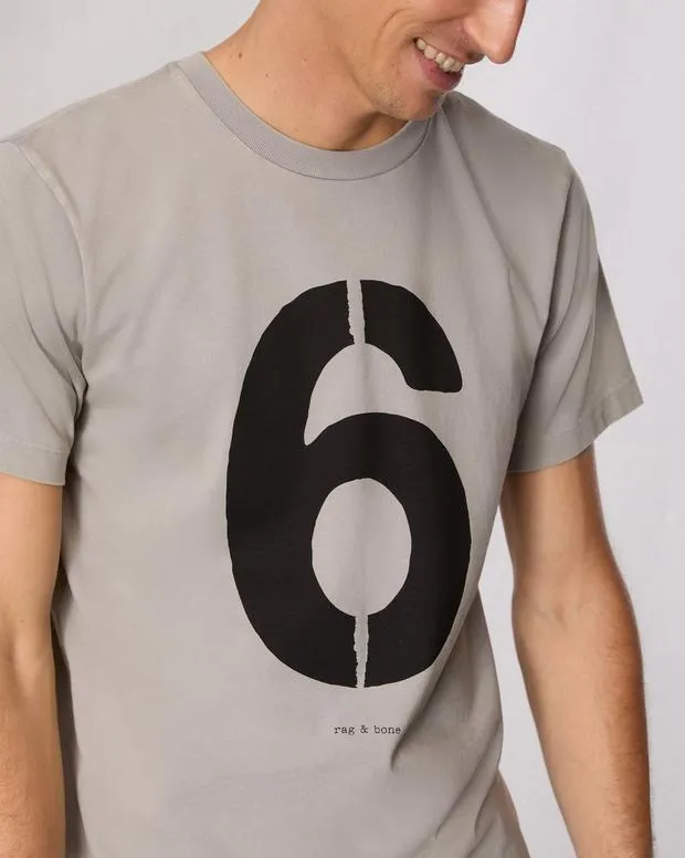 Men TShirts and Henleys Rag and Bone Rb Number 6 TShirt Washed Grey