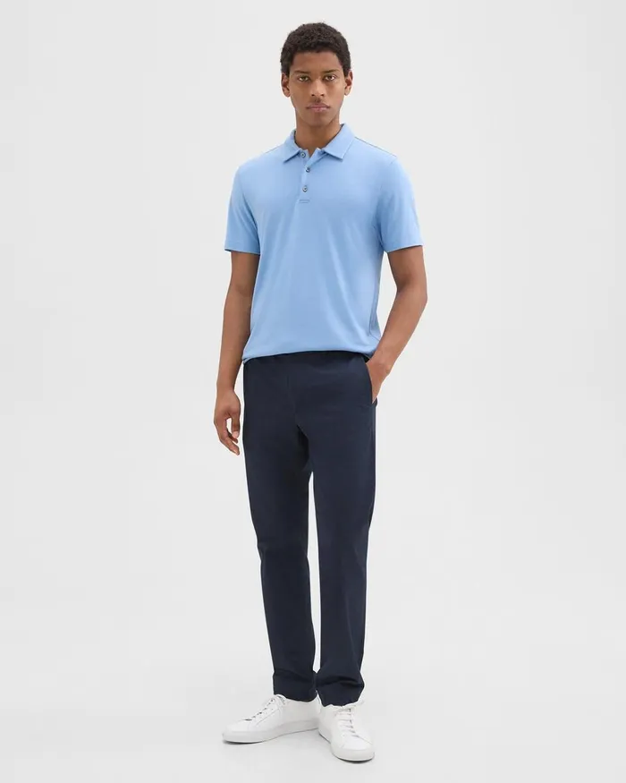 Men TShirts Polos Theory Bron Polo Shirt In Anemone Modal Jersey Powder Blue