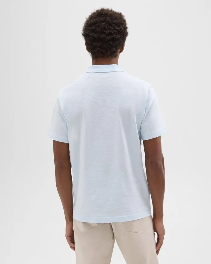 Men TShirts Polos Theory Bron Polo Shirt In Cosmos Slub Cotton Skylight