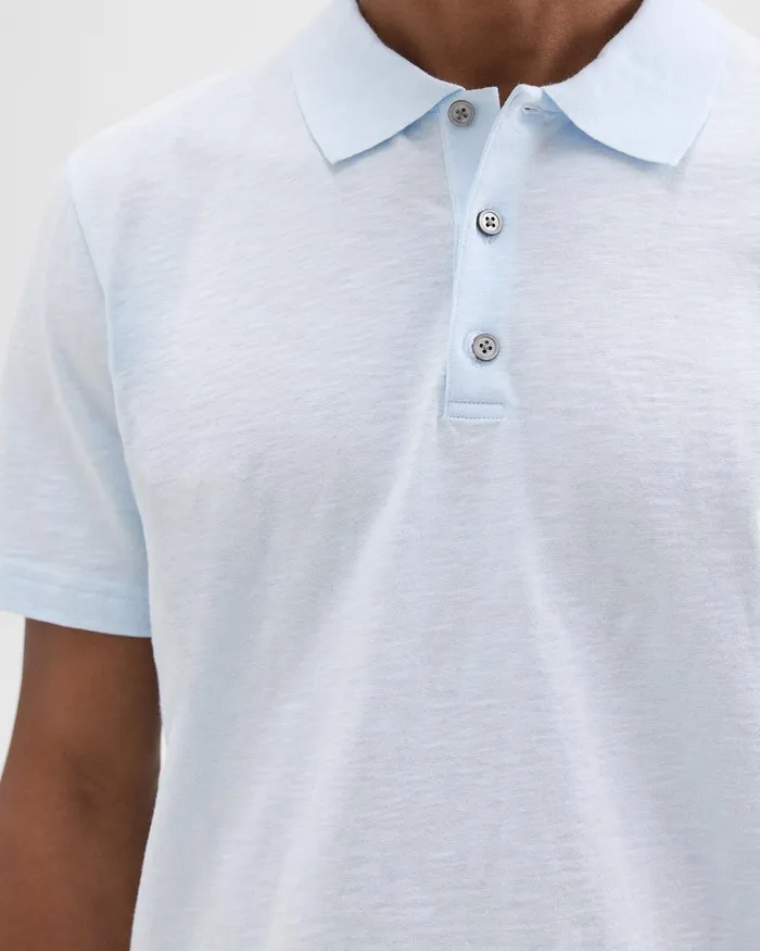 Men TShirts Polos Theory Bron Polo Shirt In Cosmos Slub Cotton Skylight