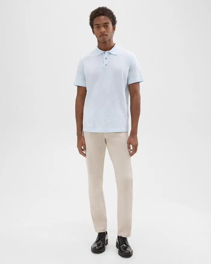Men TShirts Polos Theory Bron Polo Shirt In Cosmos Slub Cotton Skylight