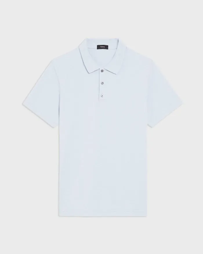 Men TShirts Polos Theory Bron Polo Shirt In Cosmos Slub Cotton Skylight