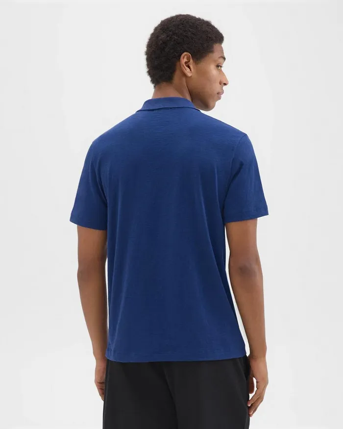 Men TShirts Polos Theory Bron Polo Shirt In Slub Cotton Ocean