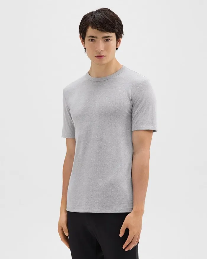 Men TShirts Polos Theory Essential Tee In Anemone Modal Jersey Grey Multi