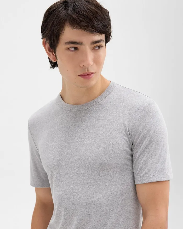 Men TShirts Polos Theory Essential Tee In Anemone Modal Jersey Grey Multi