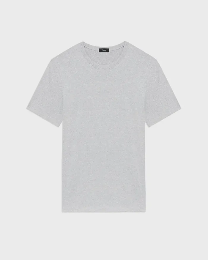 Men TShirts Polos Theory Essential Tee In Anemone Modal Jersey Grey Multi