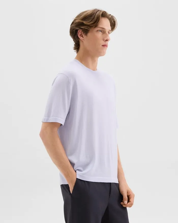 Men TShirts Polos Theory Relaxed Tee In Regal Wool New Ice
