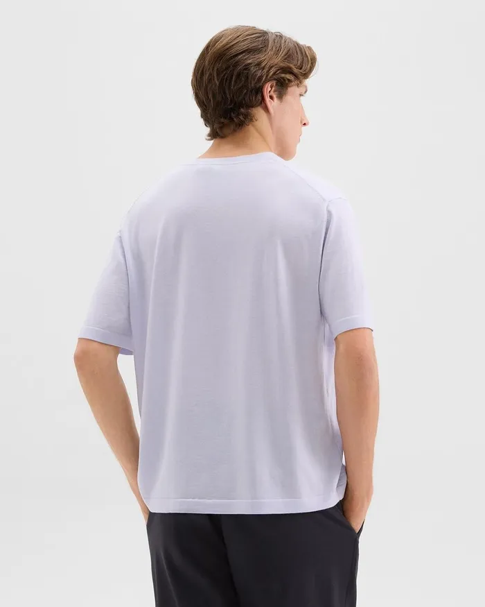 Men TShirts Polos Theory Relaxed Tee In Regal Wool New Ice