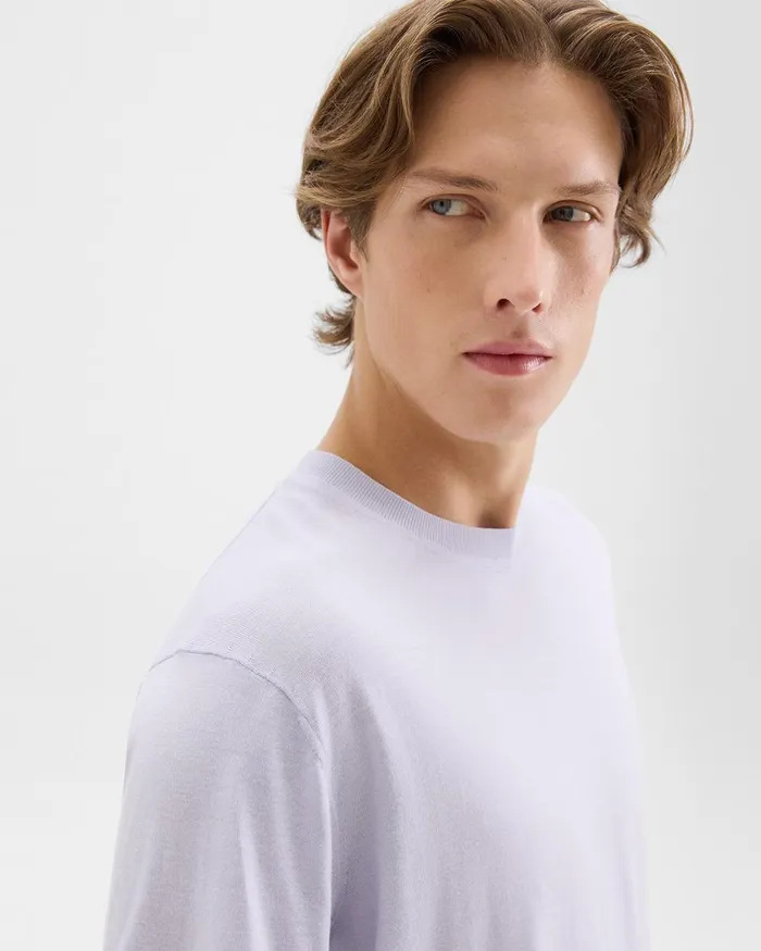 Men TShirts Polos Theory Relaxed Tee In Regal Wool New Ice