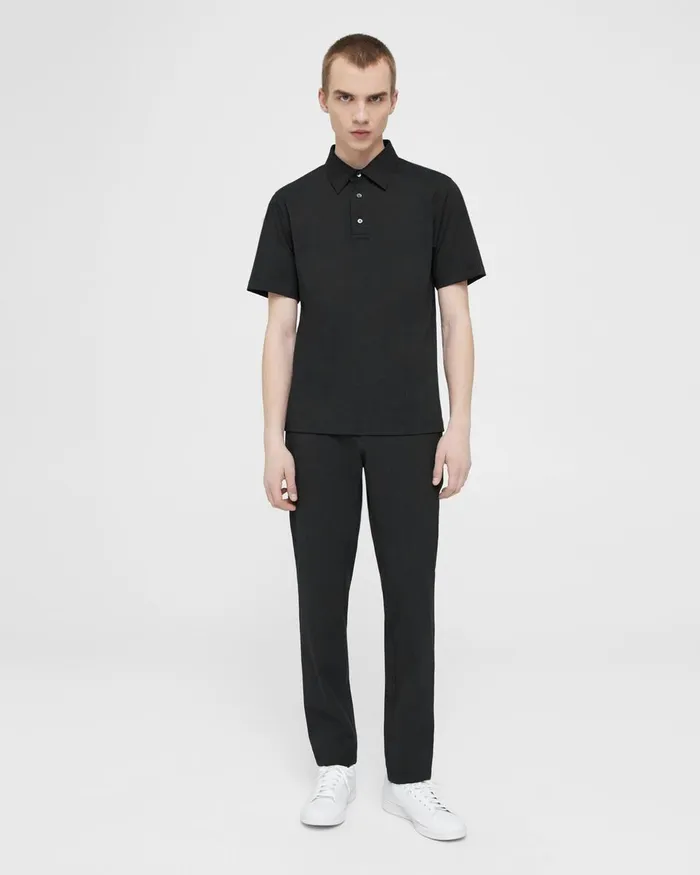 Men TShirts Polos Theory Ronan Polo Shirt In Structure Knit Black
