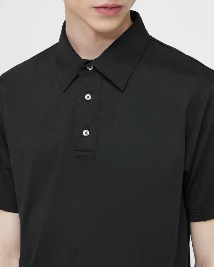 Men TShirts Polos Theory Ronan Polo Shirt In Structure Knit Black