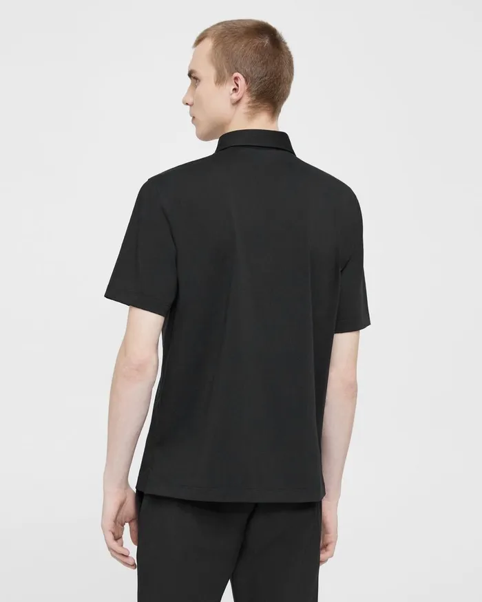 Men TShirts Polos Theory Ronan Polo Shirt In Structure Knit Black