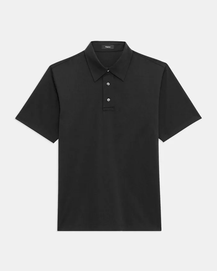 Men TShirts Polos Theory Ronan Polo Shirt In Structure Knit Black