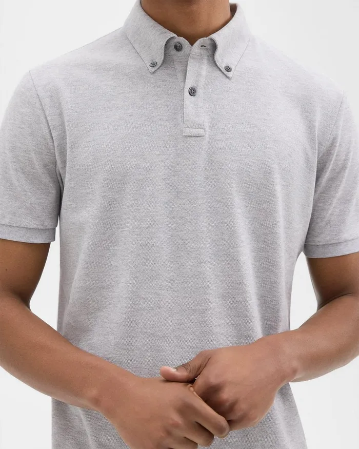 Men TShirts Polos Theory Tailored Polo Shirt In Function Piqueacute Vapor Melange