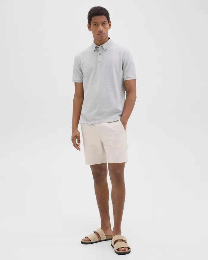 Men TShirts Polos Theory Tailored Polo Shirt In Function Piqueacute Vapor Melange