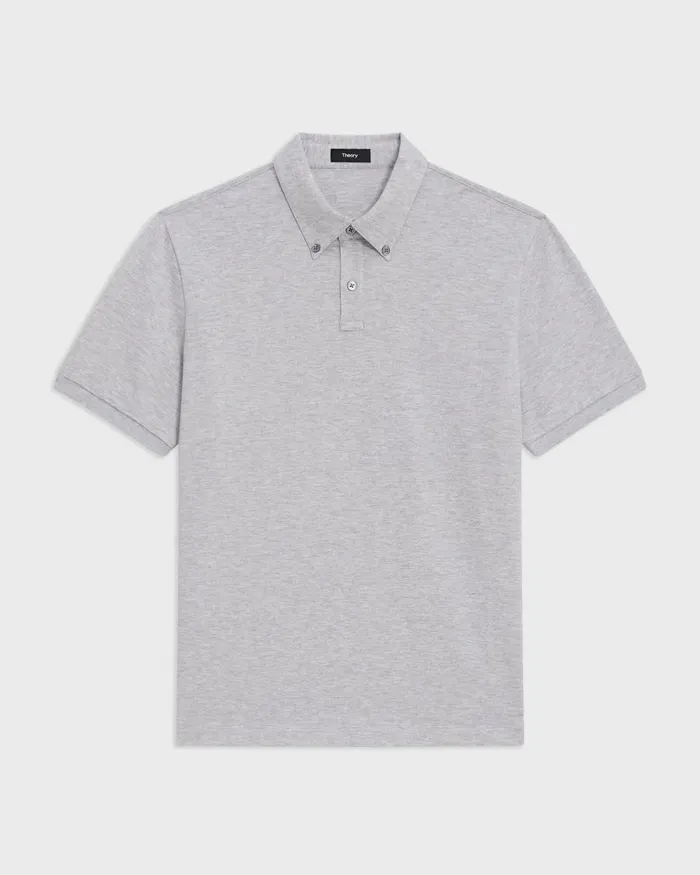 Men TShirts Polos Theory Tailored Polo Shirt In Function Piqueacute Vapor Melange