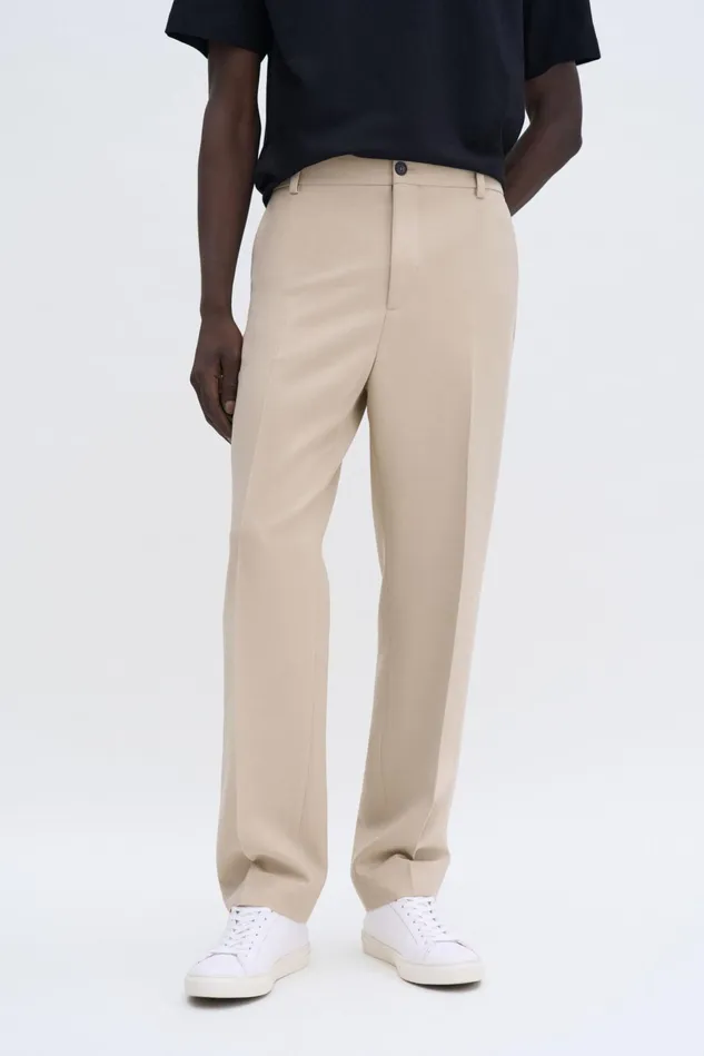 Men Tapered Tailored Trousers Caramel Beige Filippa K Trousers