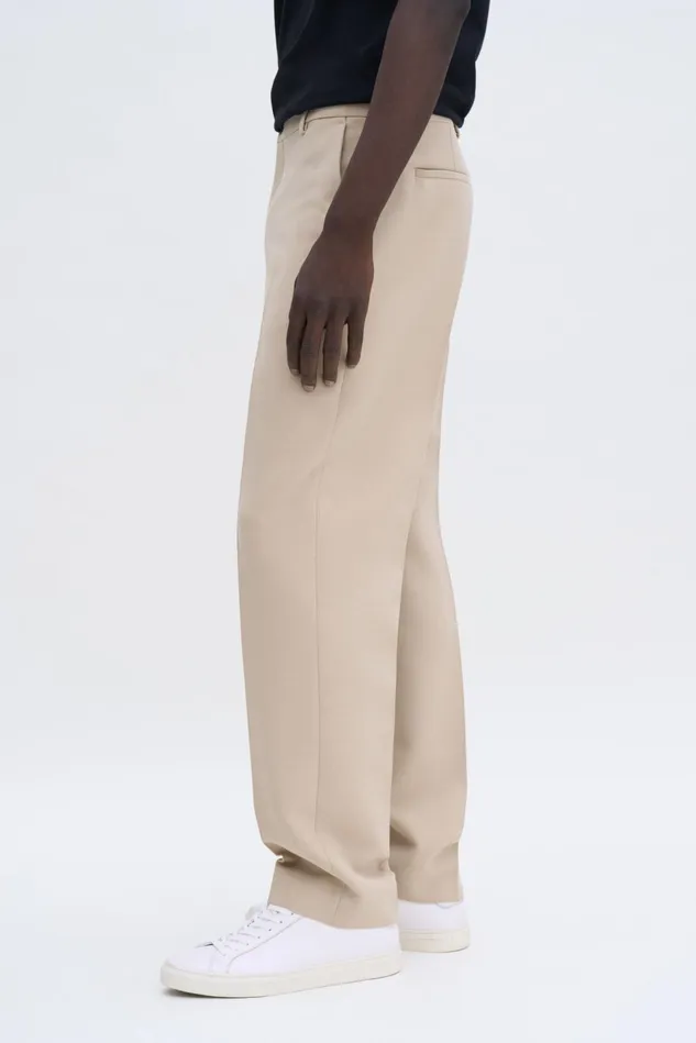 Men Tapered Tailored Trousers Caramel Beige Filippa K Trousers