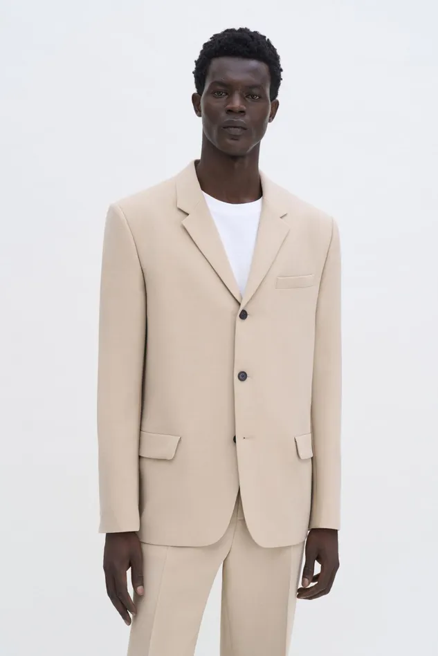 Men Three Button Blazer Caramel Beige Filippa K Suit Jackets