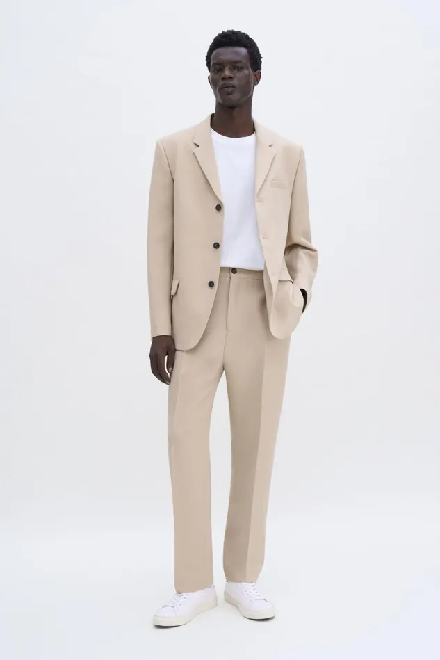 Men Three Button Blazer Caramel Beige Filippa K Suit Jackets