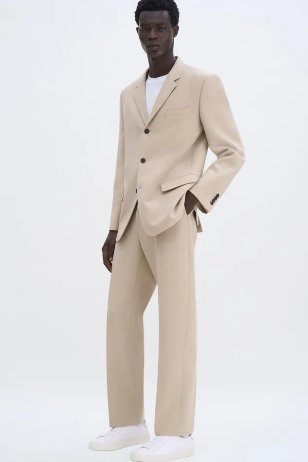 Men Three Button Blazer Caramel Beige Filippa K Suit Jackets