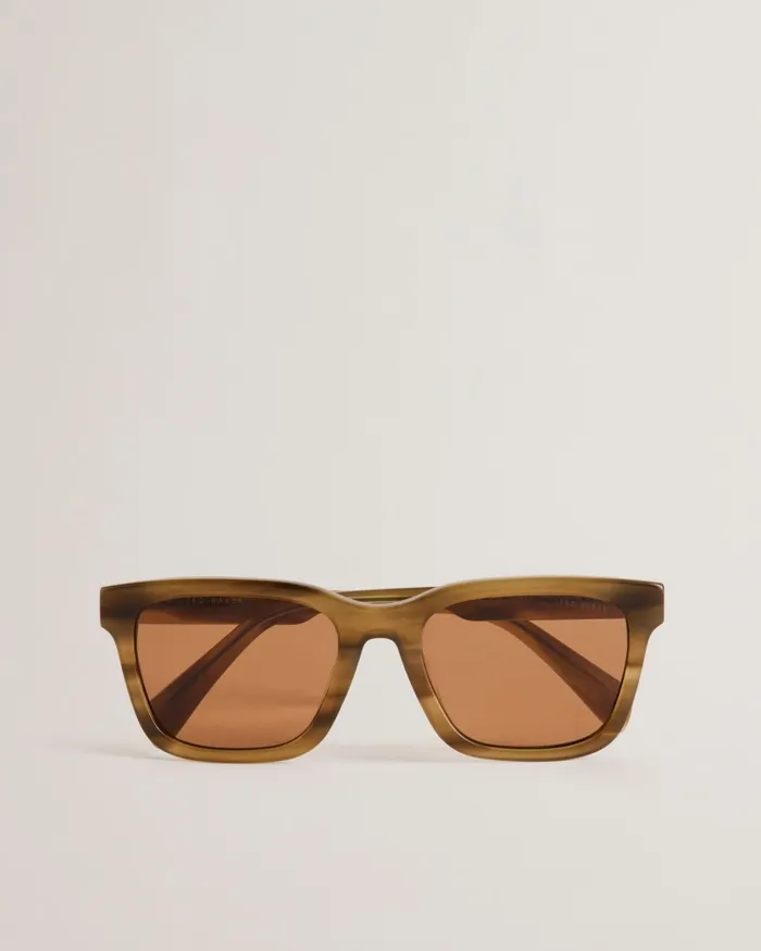 Men TOMMIIE 8211 Gradient Square Frame Thick Sunglasses Khaki Ted Baker Sunglasses