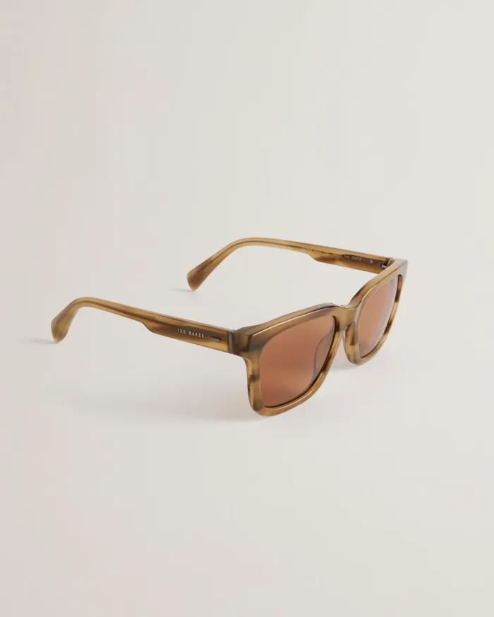 Men TOMMIIE 8211 Gradient Square Frame Thick Sunglasses Khaki Ted Baker Sunglasses