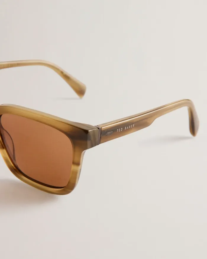 Men TOMMIIE 8211 Gradient Square Frame Thick Sunglasses Khaki Ted Baker Sunglasses