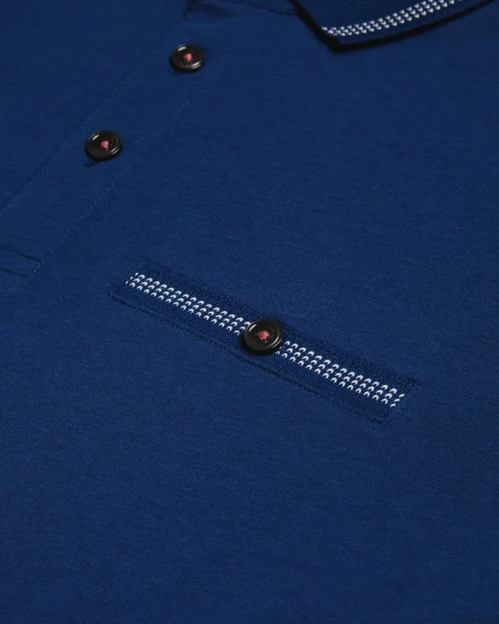 Men TORTILA 8211 Polo Shirt With Striped Details Dark Blue Ted Baker Tops