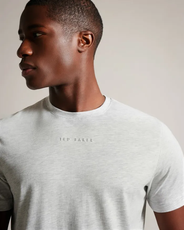 Men WILKIN 8211 Short Sleeve Branded TShirt Greymarl Ted Baker Tops