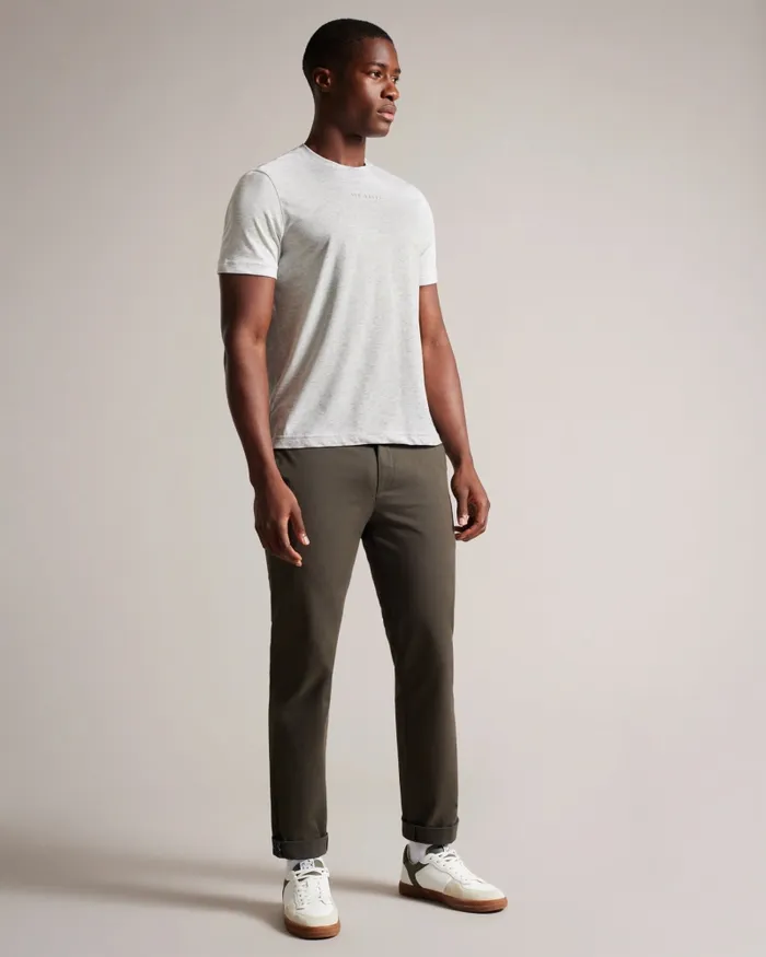Men WILKIN 8211 Short Sleeve Branded TShirt Greymarl Ted Baker Tops