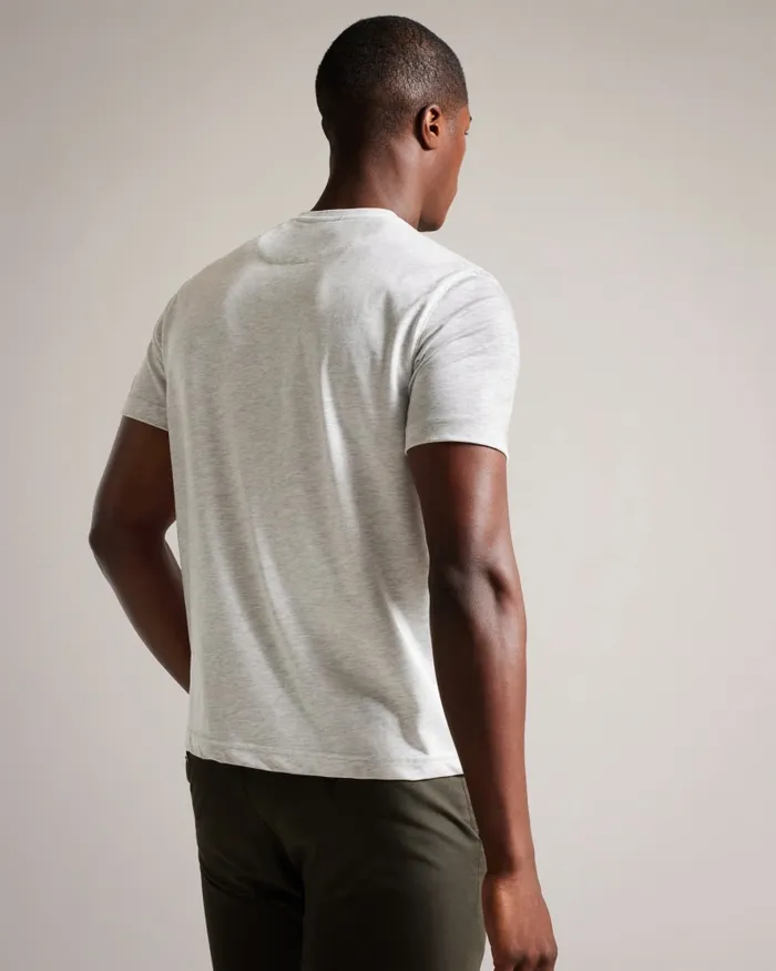 Men WILKIN 8211 Short Sleeve Branded TShirt Greymarl Ted Baker Tops